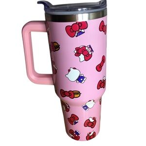 Cat Tumbler 40 oz. Tumbler Cat New No Tag Pink Red Bow Beautiful Tumbler